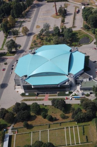 Hala Sportowa z lotu ptaka Bydgoszcz Telarm